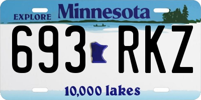 MN license plate 693RKZ