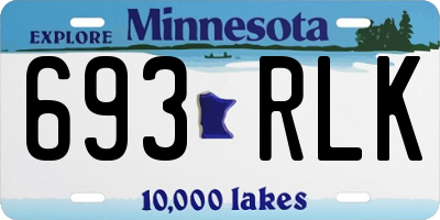 MN license plate 693RLK