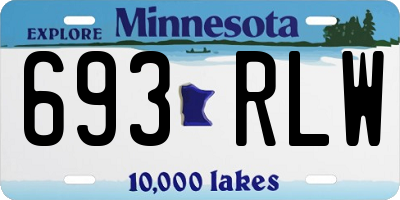 MN license plate 693RLW