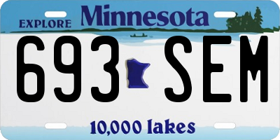 MN license plate 693SEM