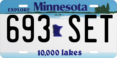 MN license plate 693SET