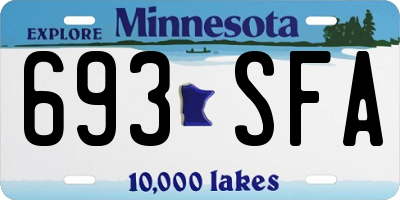 MN license plate 693SFA