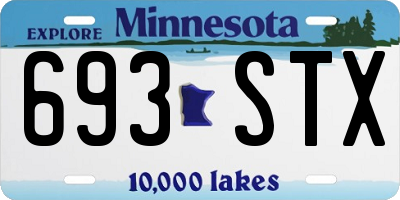 MN license plate 693STX