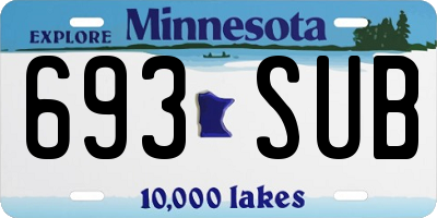 MN license plate 693SUB