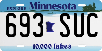 MN license plate 693SUC