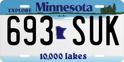 MN license plate 693SUK