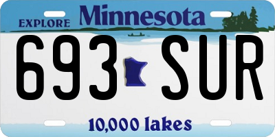 MN license plate 693SUR