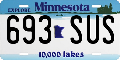 MN license plate 693SUS