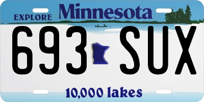 MN license plate 693SUX