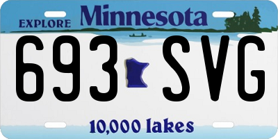 MN license plate 693SVG