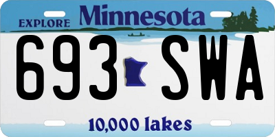 MN license plate 693SWA