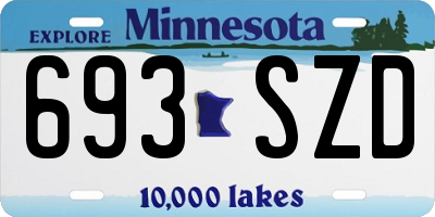 MN license plate 693SZD