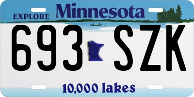 MN license plate 693SZK