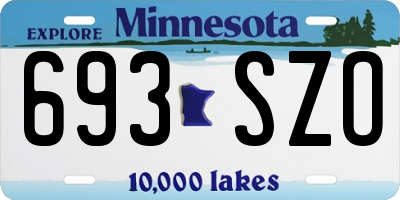 MN license plate 693SZO
