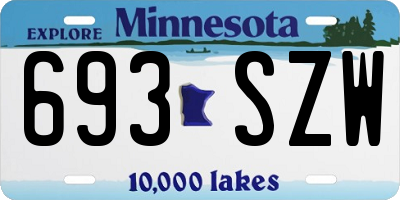 MN license plate 693SZW