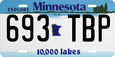 MN license plate 693TBP