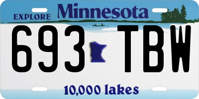 MN license plate 693TBW