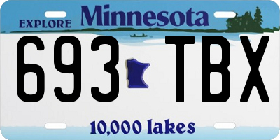 MN license plate 693TBX