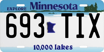 MN license plate 693TIX