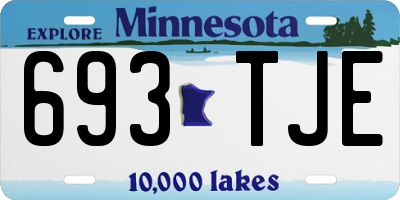 MN license plate 693TJE