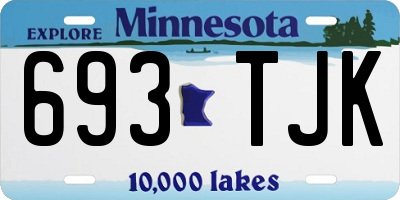 MN license plate 693TJK