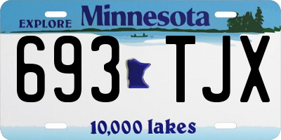 MN license plate 693TJX
