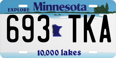 MN license plate 693TKA