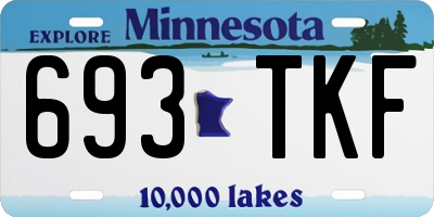 MN license plate 693TKF