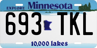 MN license plate 693TKL