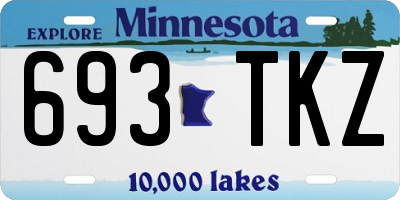 MN license plate 693TKZ