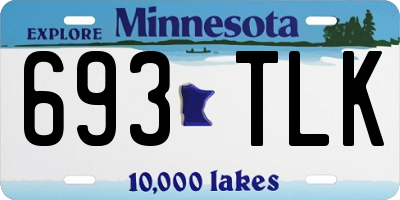 MN license plate 693TLK