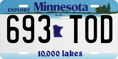 MN license plate 693TOD