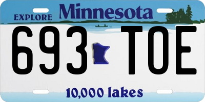 MN license plate 693TOE