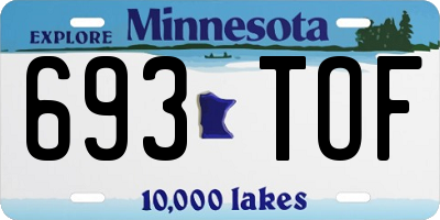 MN license plate 693TOF