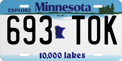 MN license plate 693TOK
