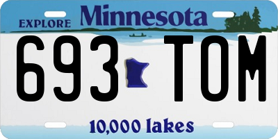 MN license plate 693TOM