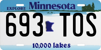 MN license plate 693TOS