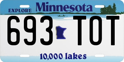 MN license plate 693TOT