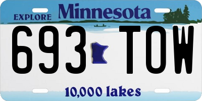 MN license plate 693TOW