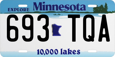 MN license plate 693TQA