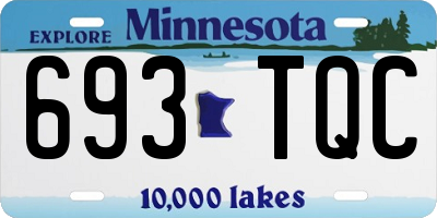 MN license plate 693TQC