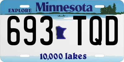 MN license plate 693TQD