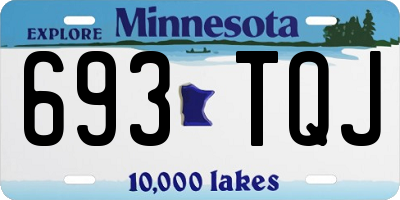 MN license plate 693TQJ