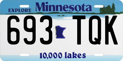 MN license plate 693TQK