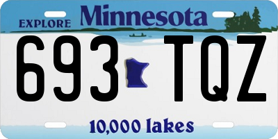 MN license plate 693TQZ