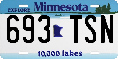 MN license plate 693TSN
