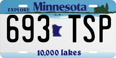 MN license plate 693TSP