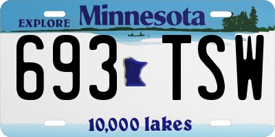 MN license plate 693TSW