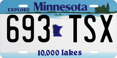 MN license plate 693TSX