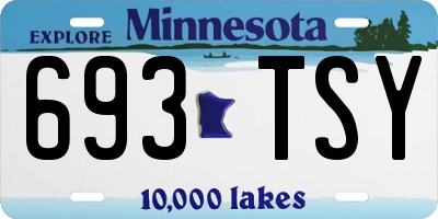 MN license plate 693TSY